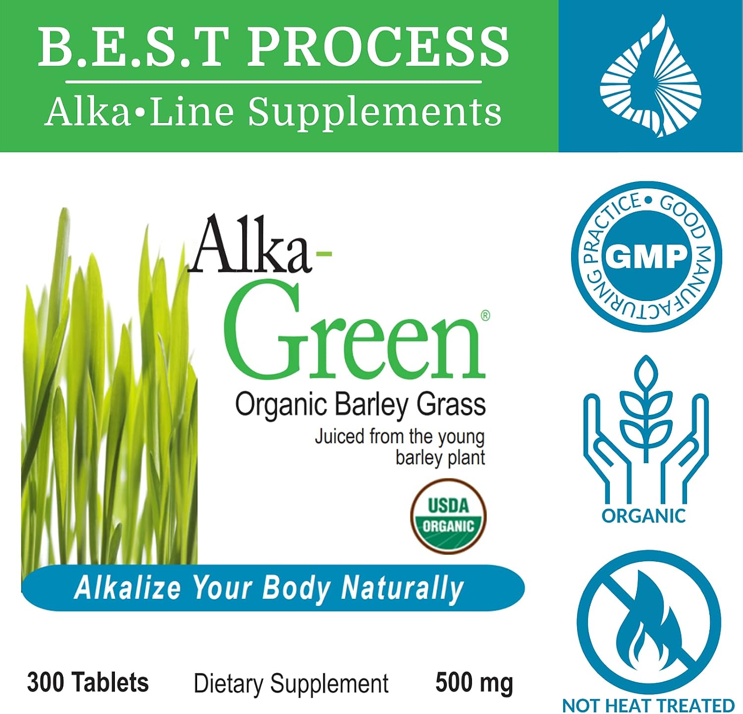 Alka•Green Tablets – Organic Barley Grass Supplement by Morter HealthSystem - görsel 2