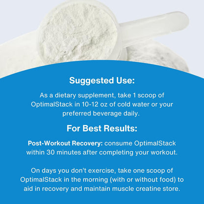 OptimalStack Creatine Monohydrate, HMB & Vitamin D3 Stack | NSF Certified | Unflavoured, 30 Servings – Image 7