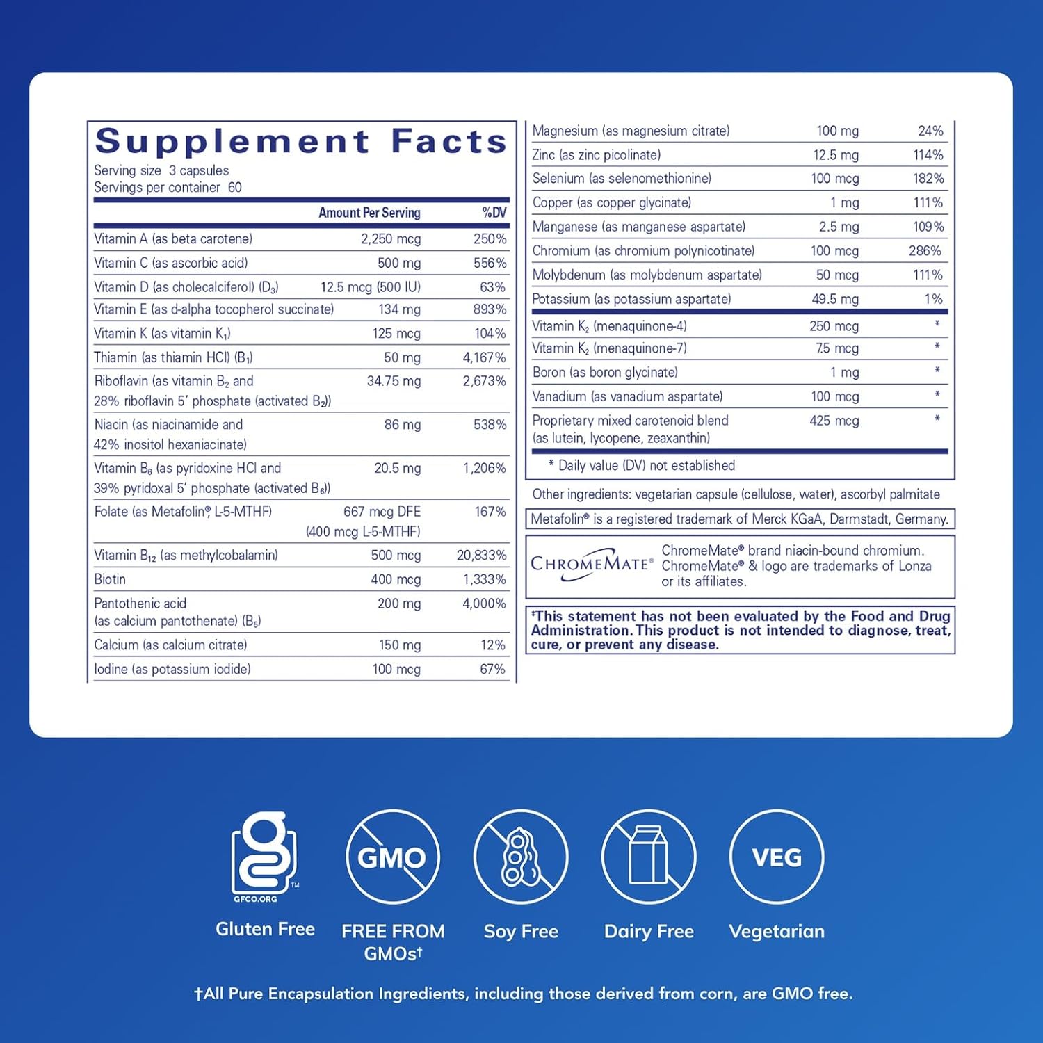 Pure Encapsulations Nutrient 950 with Vitamin K - Multivitamin & Mineral Supplement - 180 Capsules - görsel 2