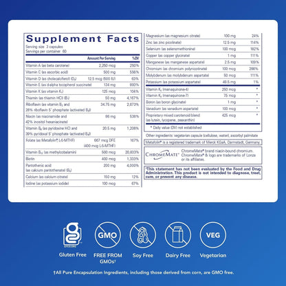 Pure Encapsulations Nutrient 950 with Vitamin K - Multivitamin & Mineral Supplement - 180 Capsules