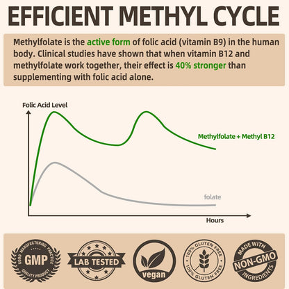 L-Methylfolate 15mg Plus Methyl B12 - – Mood Support: Active B vitamins are involved in the synthesis of – Image 2