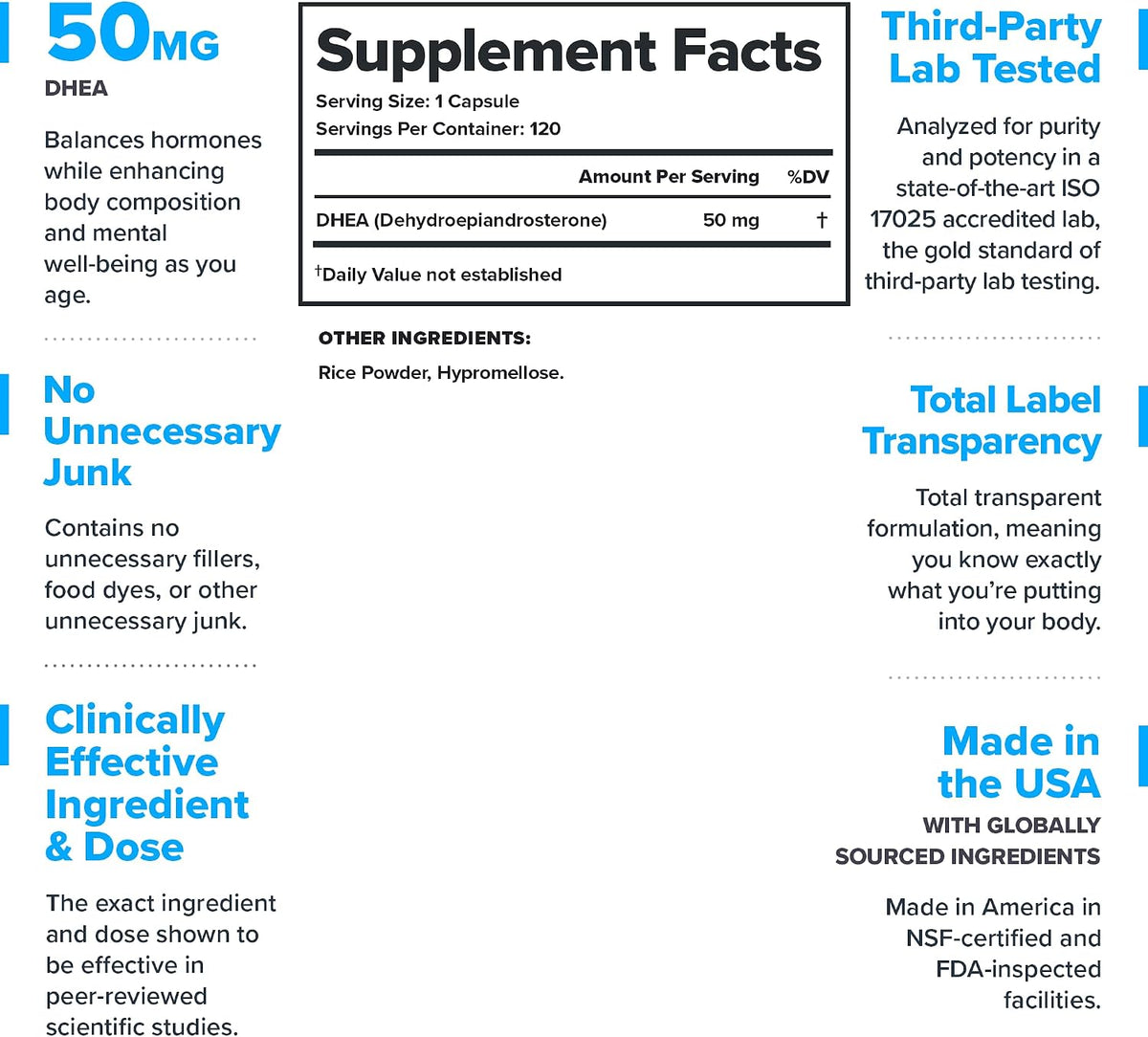 LEGION DHEA 50mg Supplement – Hormone – Energy Support: By aiding hormone function, DHEA may help you maintain – Image 2