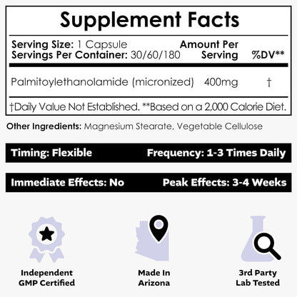 Nootropics Depot Palmitoylethanolamide (PEA) – Natural Discomfort Relief: Offers a natural alternative to NSAIDs, – Image 2