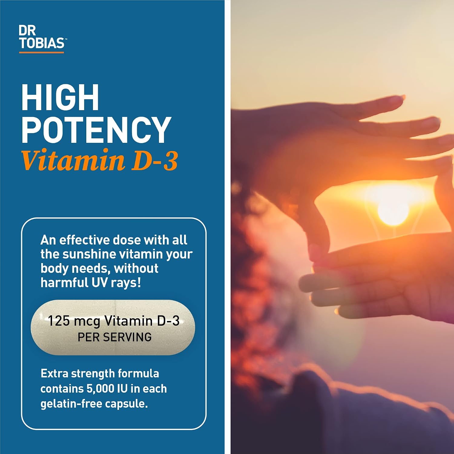Dr. Tobias Vitamin D3 5000 IU, 90 Capsules - görsel 2