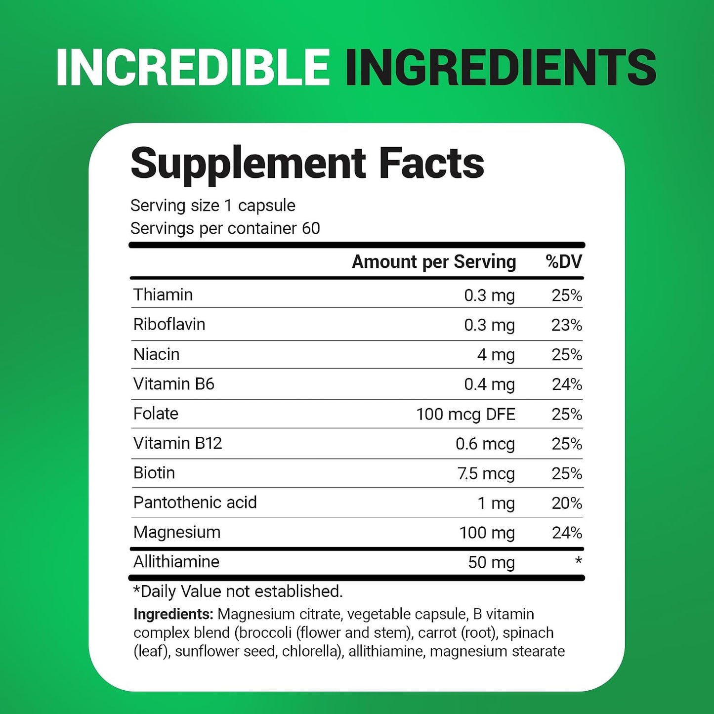Dr. Berg Natural Vitamin B1, B6, B12 Complex with Allithiamine and Magnesium – 60 Capsules - görsel 7