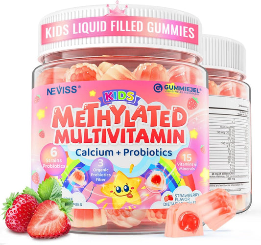 NEVISS Kids Multivitamin Gummies + Calcium, – Bone Health Support : Calcium, vitamin D3, K2, magnesium, and zinc – Image 1