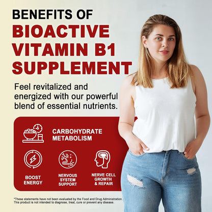 Vitamin B1 (Benfotiamine) Gummies 500mg – B Complex with B6, B12, Magnesium – Vegan, Sugar-free, 60 Count – Image 3