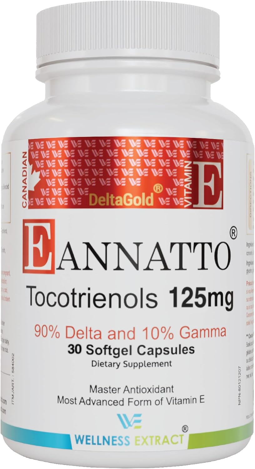 WELLBEING EXTRACT Eannatto Tocotrienols Vitamin E Supplement - Tocopherol Free, Non-GM, Gluten free, 125 mg, 30 Softgels - görsel 1
