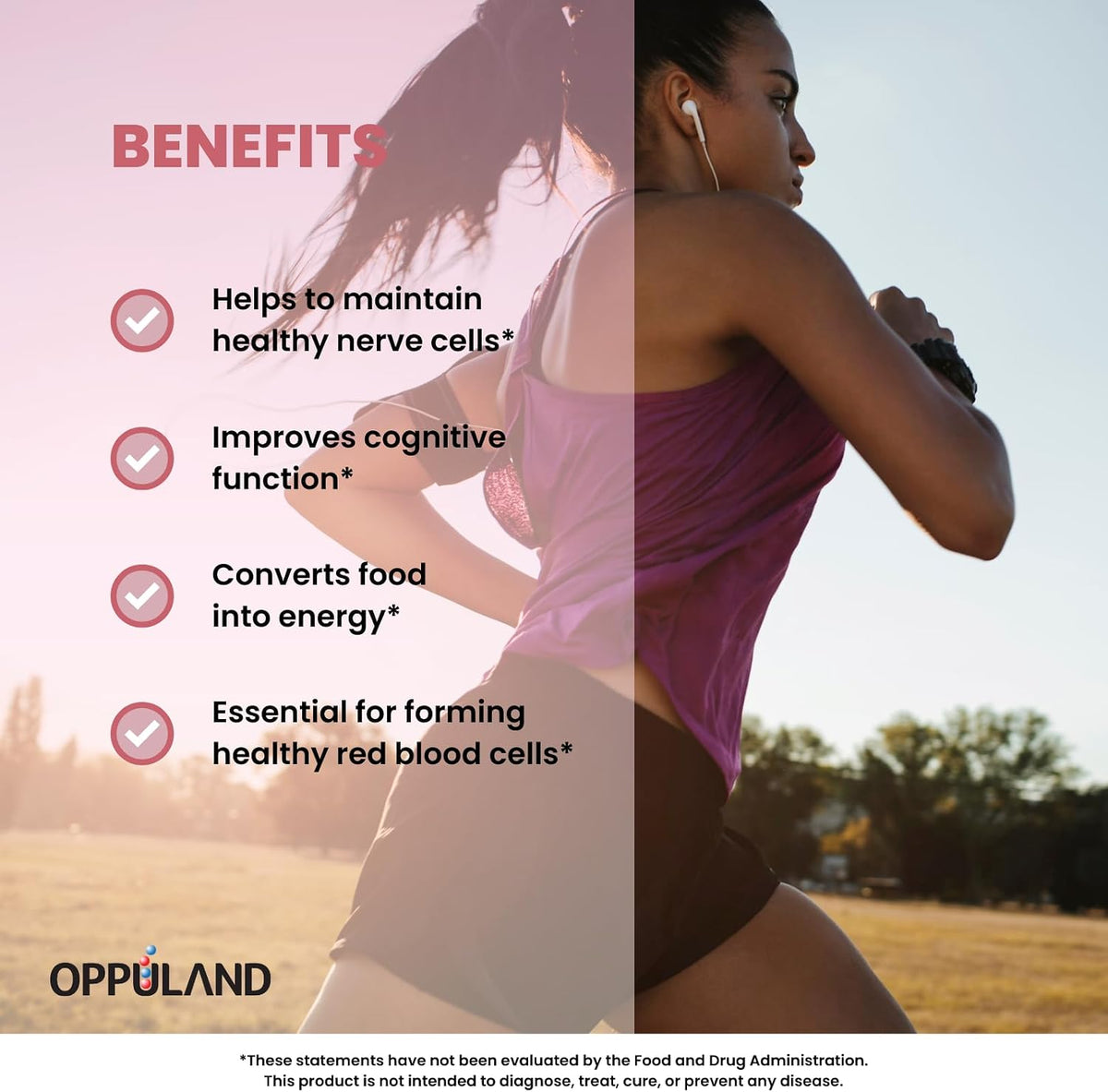 Oppuland Methyl B-12 5000mcg with Folate - – Fast-dissolving sublingual tablets with natural cherry flavour – Image 3