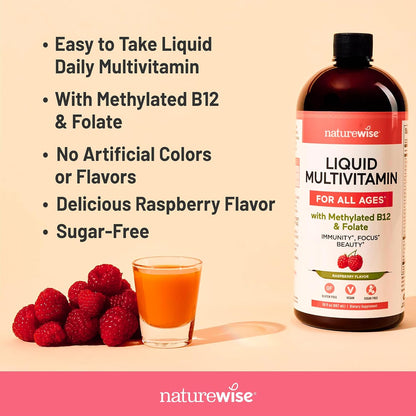 NatureWise Liquid Multivitamin, Sugar-free & – Amino Acids: Building blocks for proteins that support tissue – Image 3