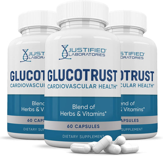 (3 Pack) Glucotrust Advanced Formula 688mg Dietary Supplement Capsules, 180 Capsules – Image 1