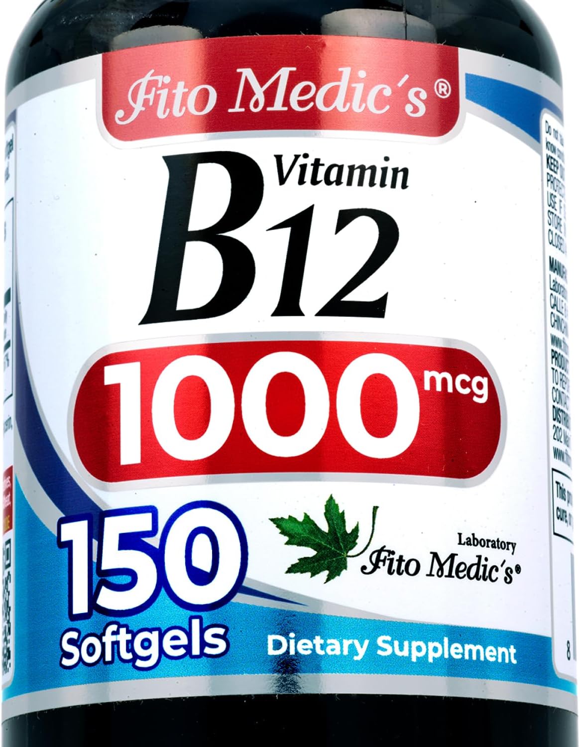 FITO MEDIC'S Lab Vitamin B12 - 150 Soft-gels – Handy softgel format for easy daily supplementation – Image 1