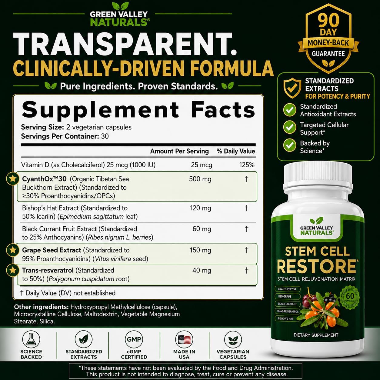 Stem Cell Restore | Cellular Support & Healthy Ageing Antioxidant Supplement with CyanthOx™ 30 - görsel 3