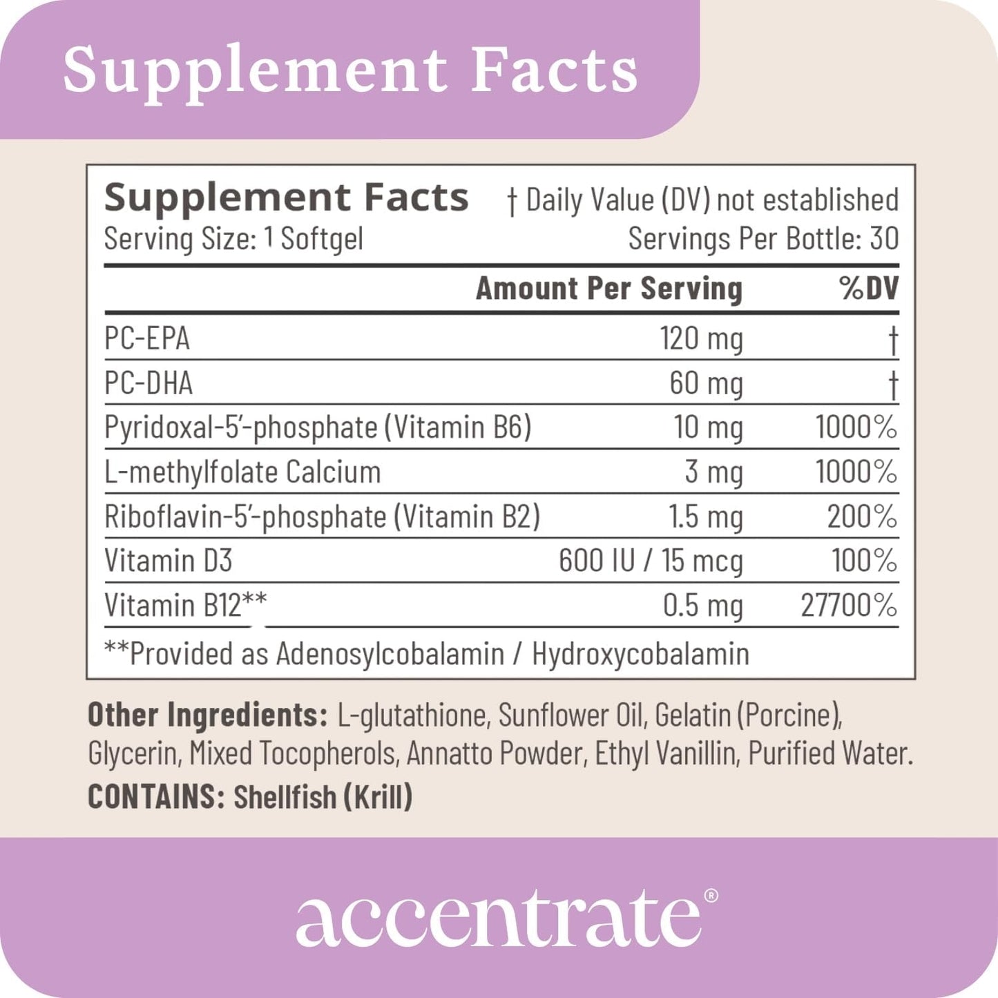 Accentrate Brain Supplement for Natural Focussed and Attention – Active B Vitamin and Omega-3 Combo - görsel 5
