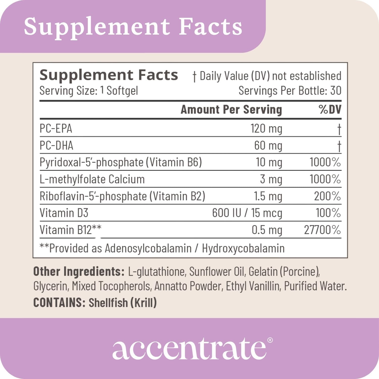 Accentrate Brain Supplement for Natural Focussed and Attention – Active B Vitamin and Omega-3 Combo - görsel 5