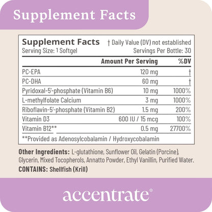Accentrate Brain Supplement for Natural Focussed and Attention – Active B Vitamin and Omega-3 Combo
