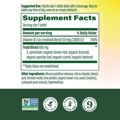 MegaFood Vitamin D3 2000 IU - 90 Tablets