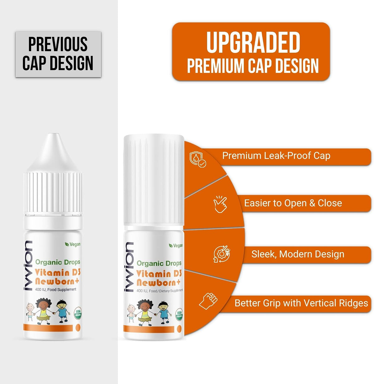 Organic Vegan 400IU Vitamin D3 Drops for – Organic Coconut MCT Oil: A healthy fat that helps your little one – Image 2
