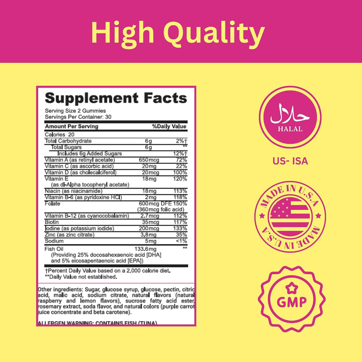 Greenfield Nutritions Halal Prenatal Gummies with DHA and Folic Acid - Essential Prenatal Pregnancy Multivitamin - 17 – Image 5