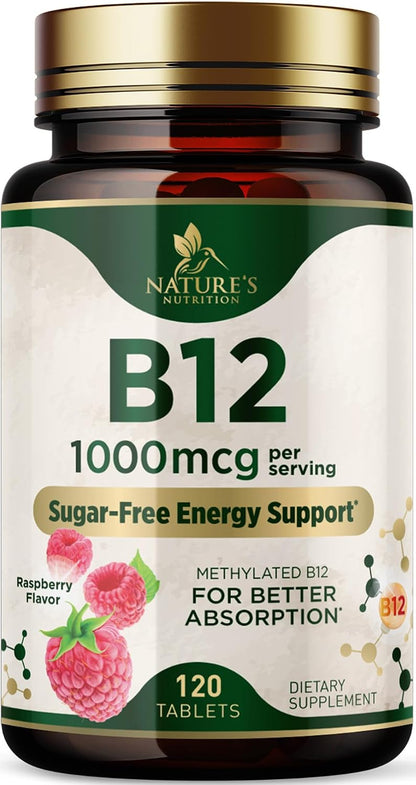 Vitamin B12 1000 mcg Methylcobalamin – Nervous System & Brain Support: Essential for nerve health and cognitive – Image 10