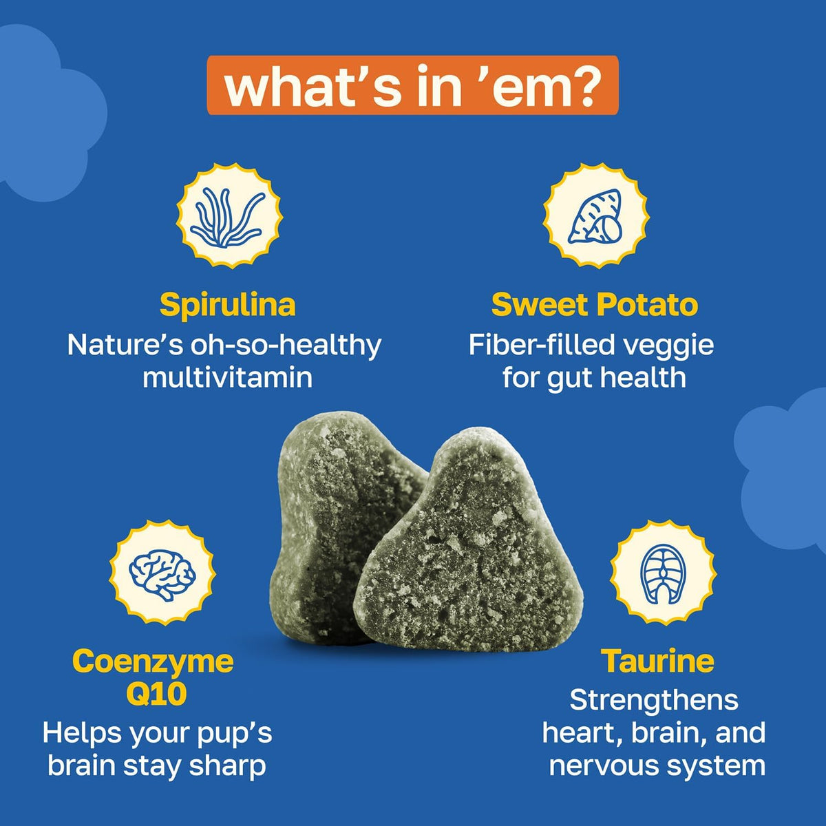 Happy Paws Cognitive Taurine Supplement for – Antioxidant support: CoQ10 and spirulina are rich in antioxidants – Image 3