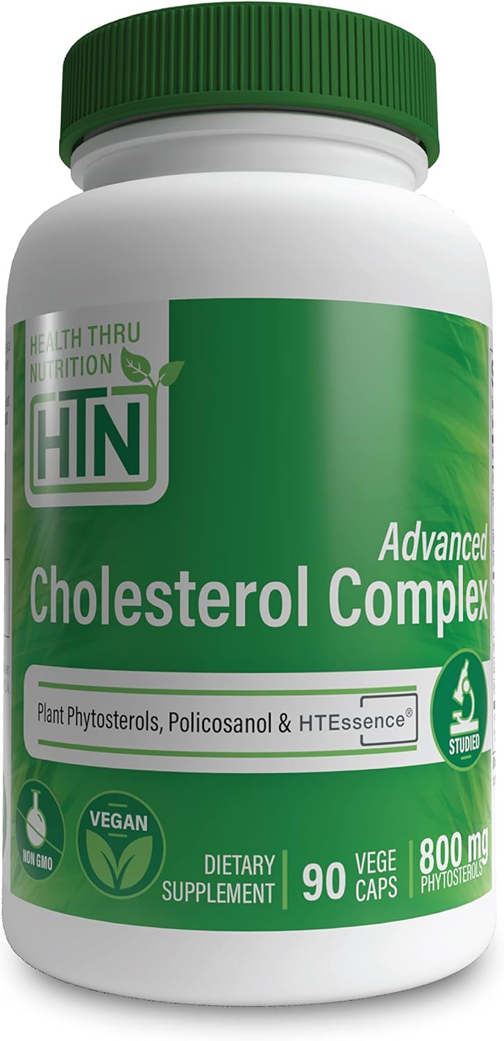 Advanced Cholesterol Complex – Heart Health & Lipid Metabolism Support with Phytosterols, Policosanol, Hydroxytyrosol, Chromium – Vegan, Non-GMO (90 Capsules) - görsel 1