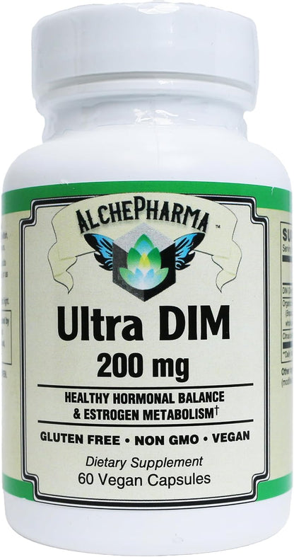 AlchePharma Ultra DIM 200mg – Hormone Balance Supplement with Broccoli Extract, Vegan Capsules