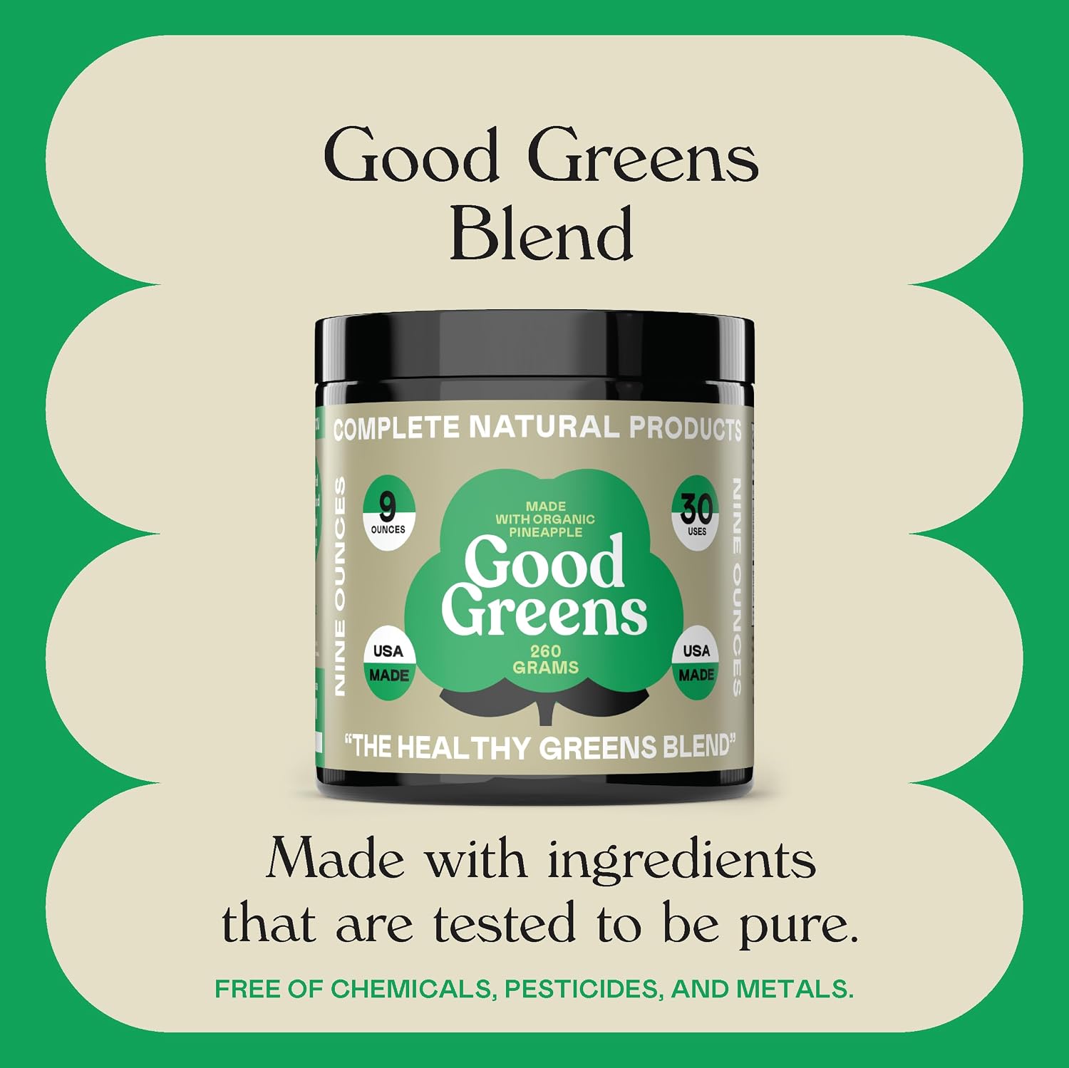 Good Greens Superfood Powder - The Healthy Greens Blend - 255g (30 Servings) - görsel 8