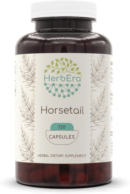 HerbEra Horsetail 120 Capsules, 1000 mg – Dried Herb Supplement