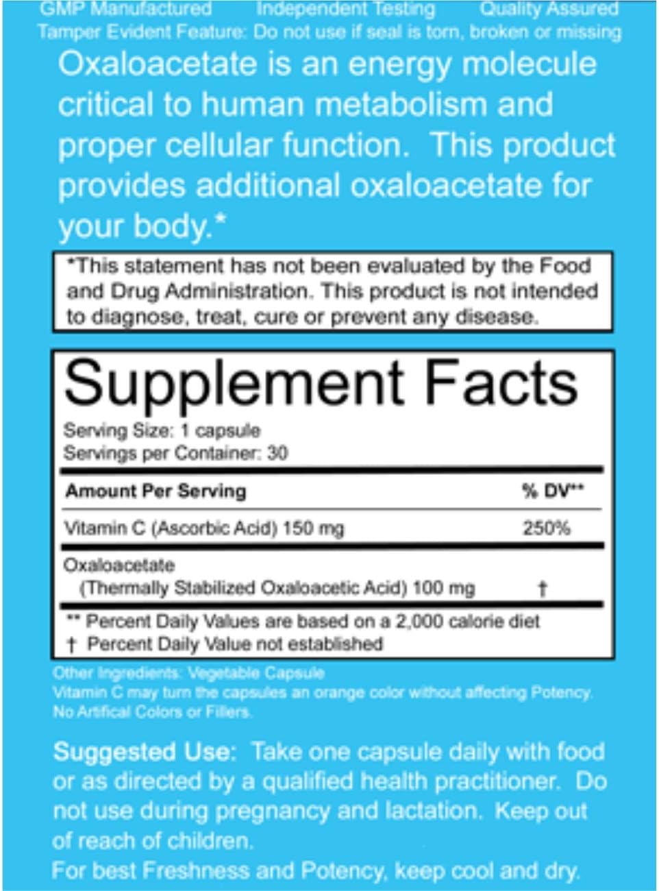 Benagene Oxaloacetate Supplement – Supports Cellular Energy, Healthy Metabolism & Body Regulation – Thermally Stabilised with Vitamin C – Non-GM & Vegan – Once Daily (90 Servings) - görsel 2