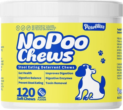 No Poo Chews for Dogs – Stop Stool Eating – Coprophagia Deterrent: Natural capsicum extract alters the taste of – Image 1