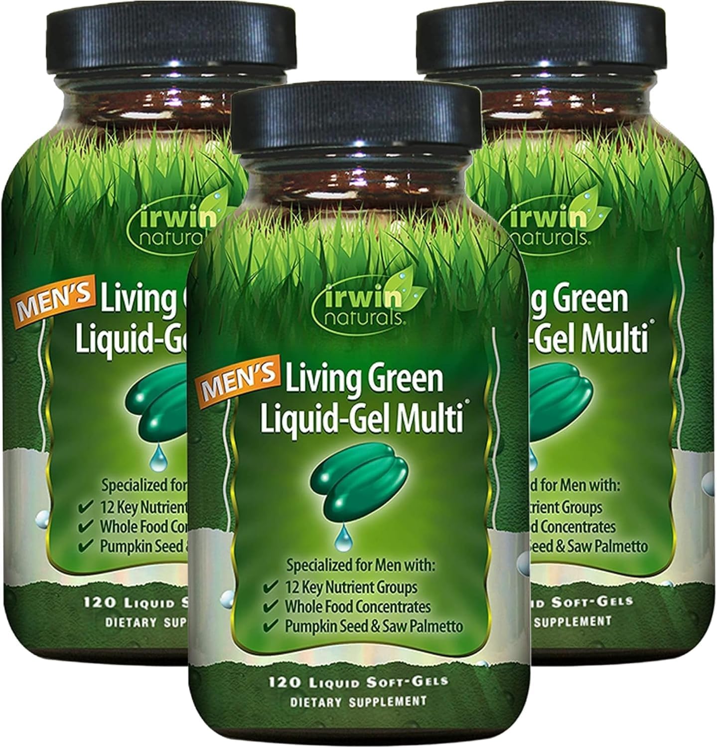 Irwin Naturals Men's Living Green Daily Multivitamin - 120 Soft-Gels - görsel 1