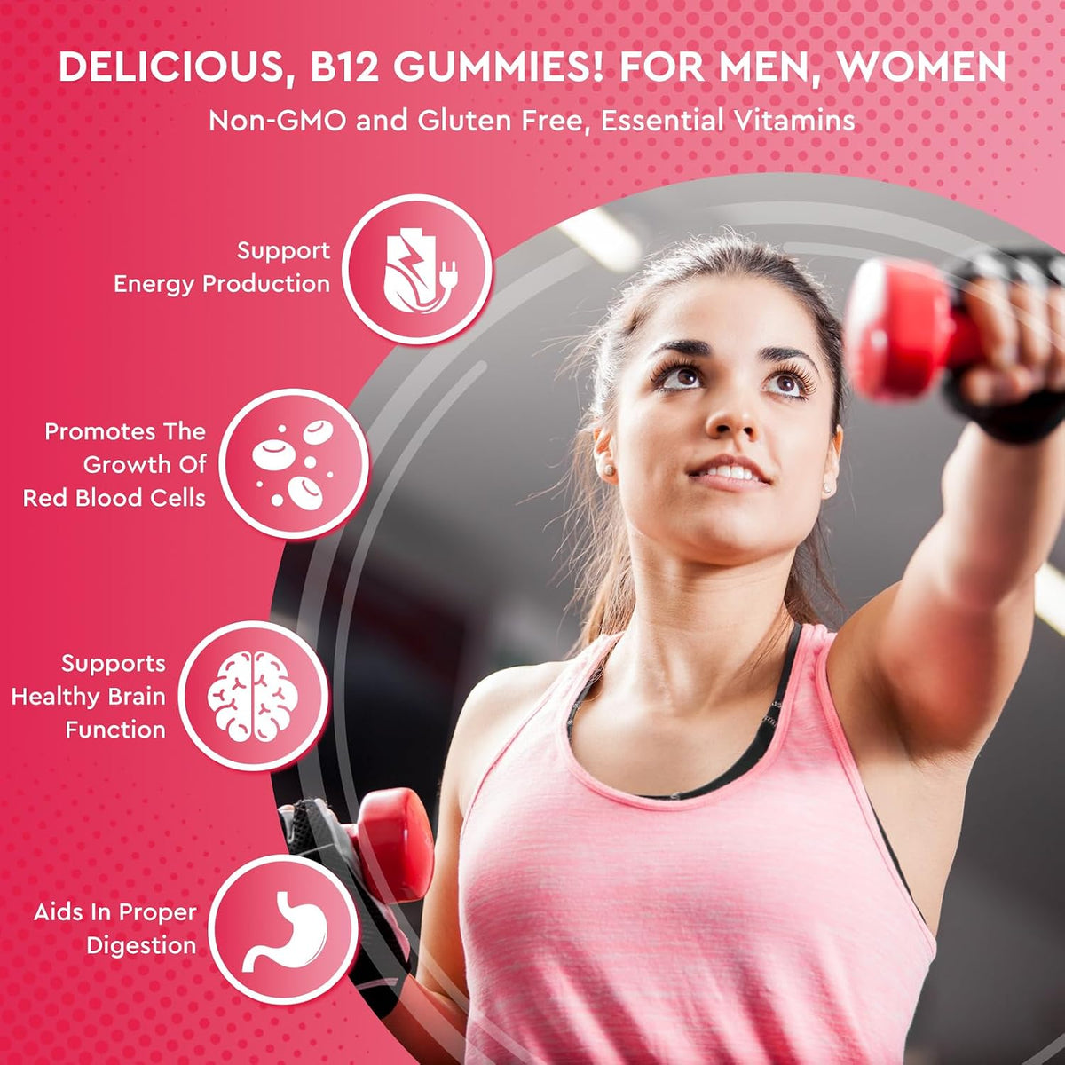 ReviNutra Vitamin B12 Gummies - 5000 mcg – Supports energy metabolism, immune function, and brain health – Image 3
