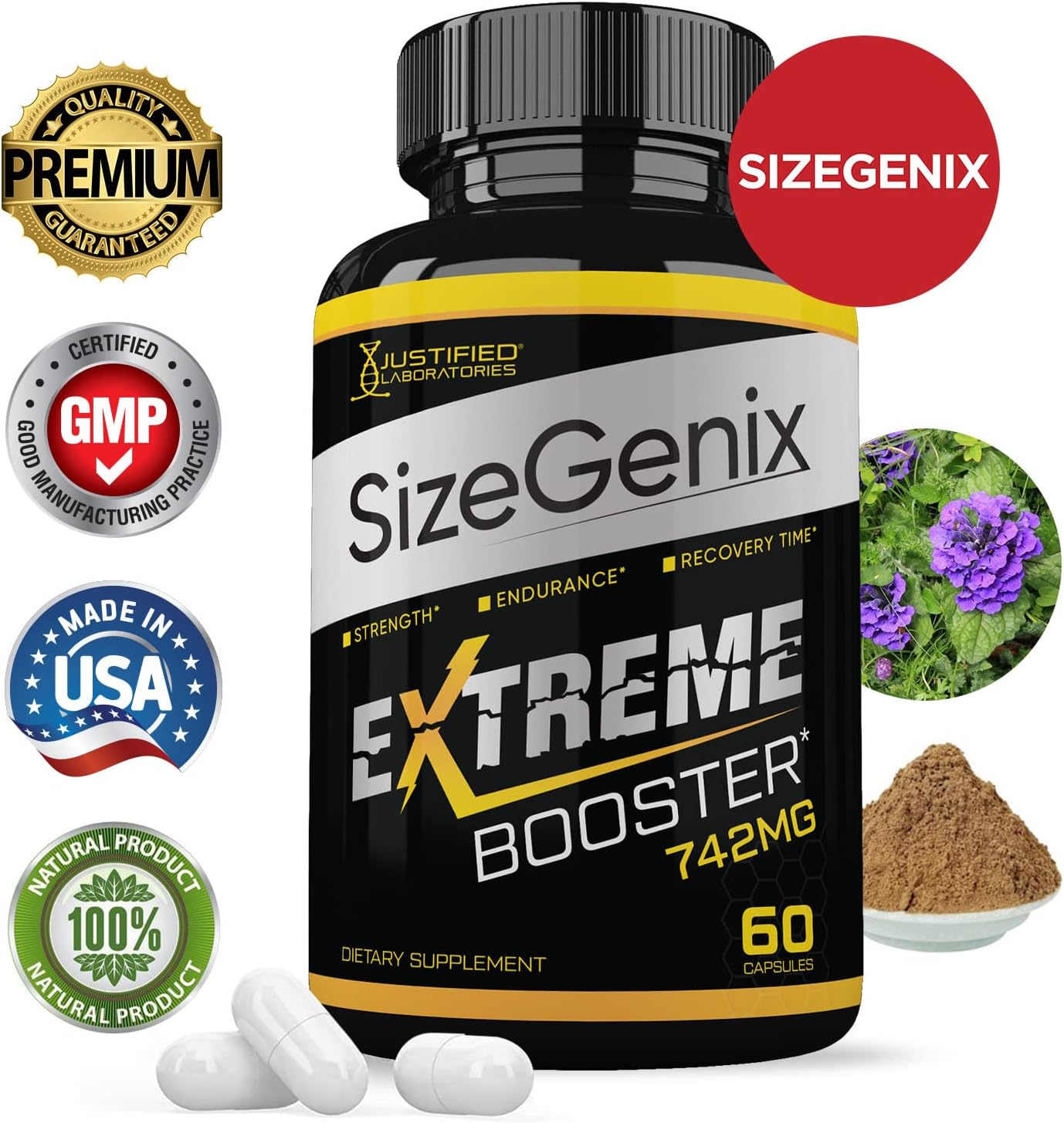(10 Pack) Sizegenix 742mg All Natural Advanced Men's Health Formula 600 Capsules - görsel 2