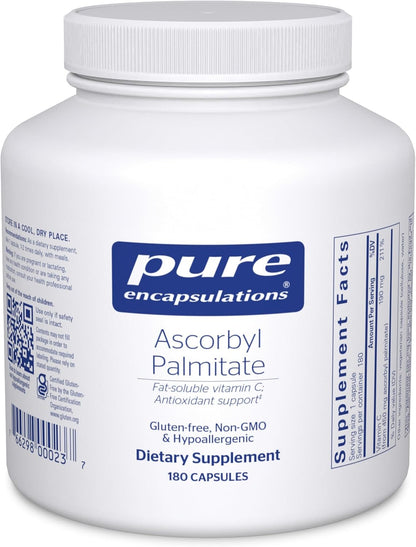 Pure Encapsulations Ascorbyl Palmitate | Vitamin C Supplement to Support Iron Absorption and a Healthy Immune System | 180 Capsules