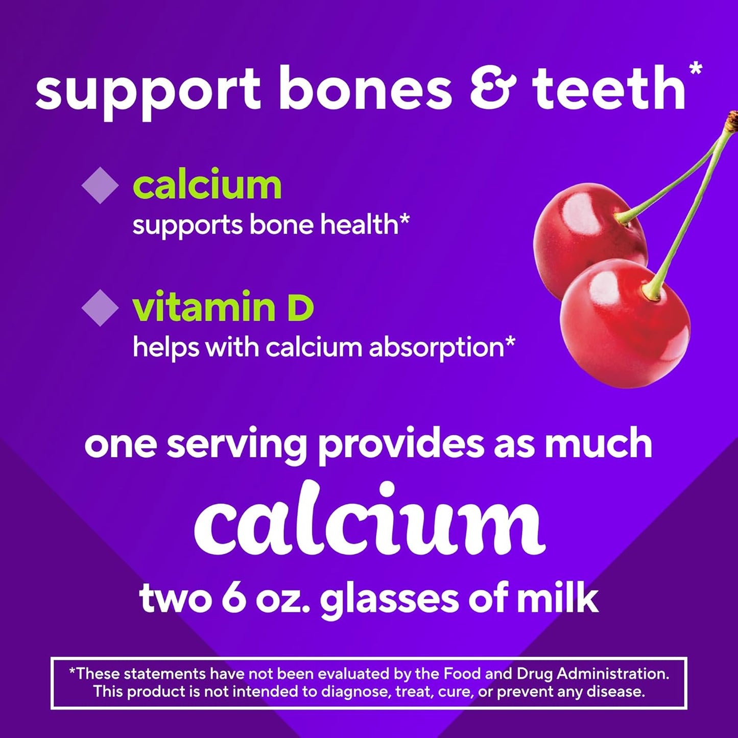 vitafusion Chewable Calcium Gummy Vitamins for Bone and Teeth Support, Fruit and Cream Flavour, 100 Count - görsel 5