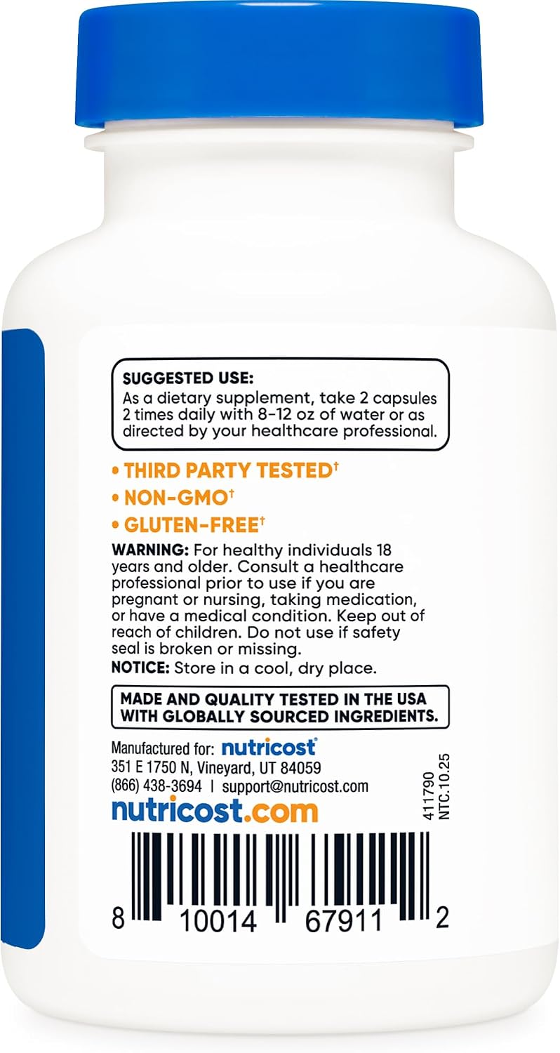 Nutricost Alpha GPC 600mg (300mg per Capsule) - 120 Vegetarian Capsules - görsel 4