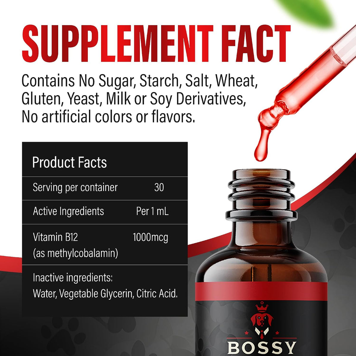 Bossy Pet Vitamin B12 Liquid Supplement for – Free from artificial additives, fillers, and preservatives – Image 5