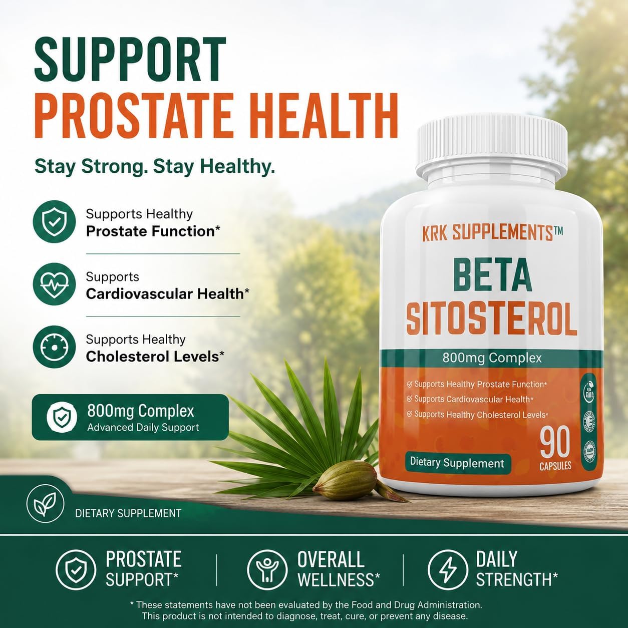 KRK SUPPLEMENTS Beta Sitosterol 800mg Prostate Support - 180 Capsules (2 Pack) - görsel 2