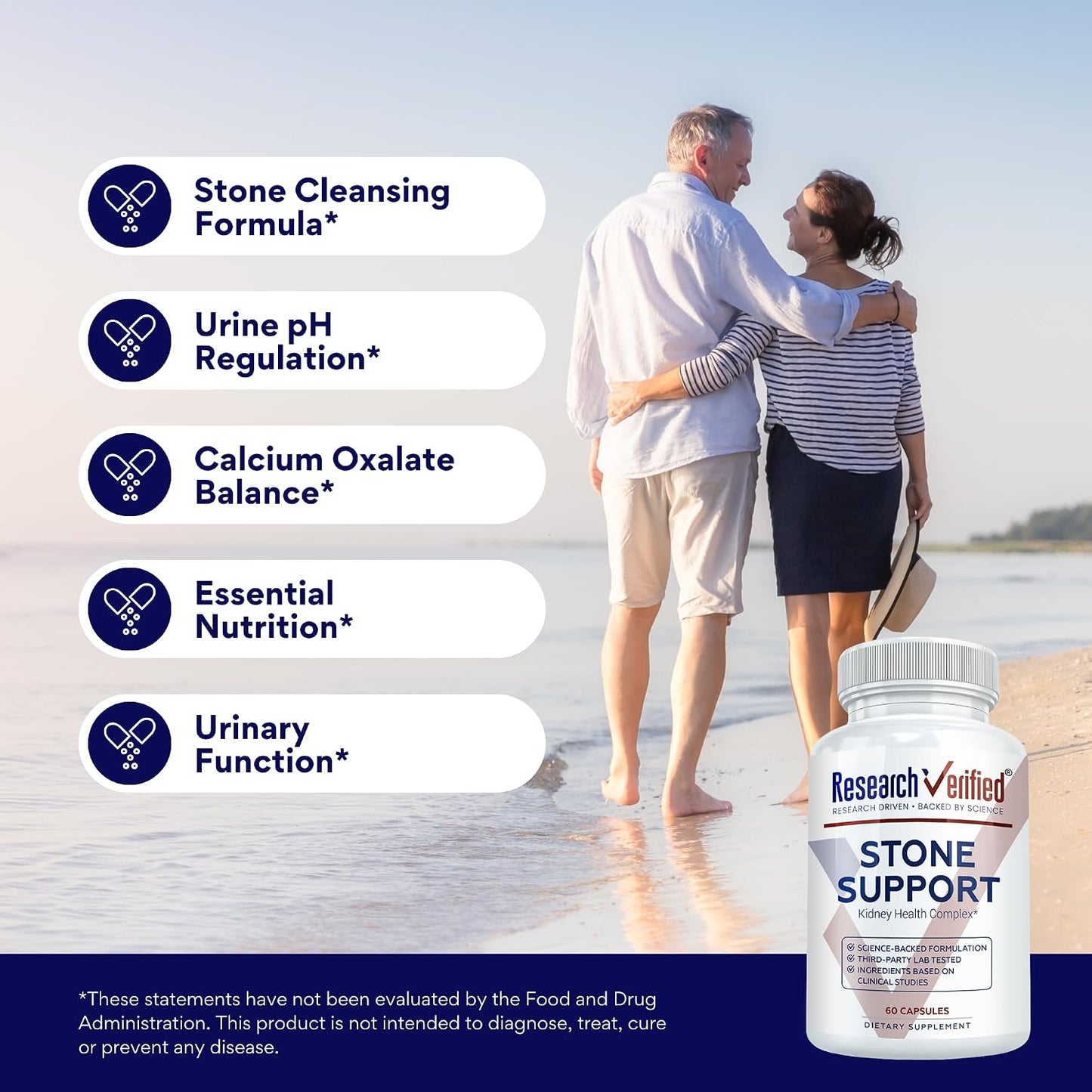 Research Verified Stone Support - Optimal Kidney Stone Defence with Chanca Piedra, Crataeva Nurvala, BioPerine - Vegan - 60 Capsules - görsel 4