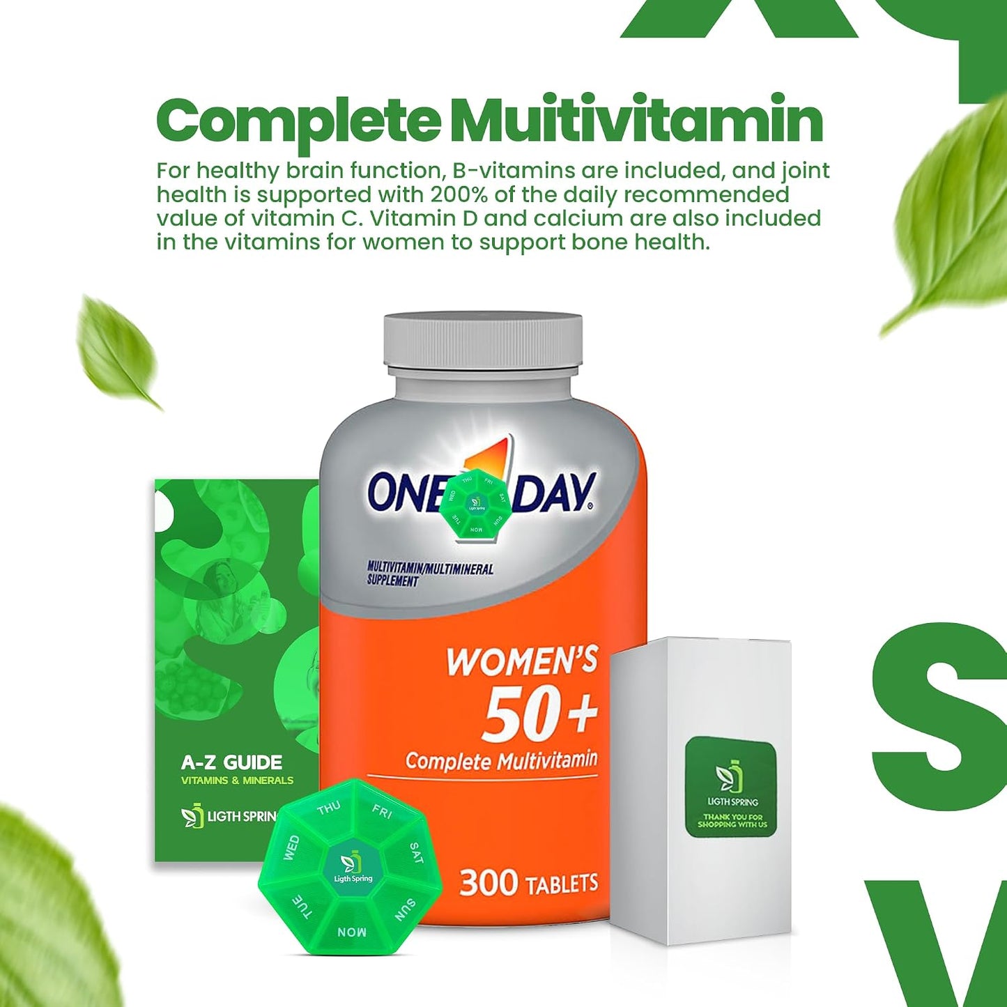 Women's's 50+ Multivitamin - 300 Tablets (Bundle Exclusive Vitamins and Minerals A to Z) - görsel 3