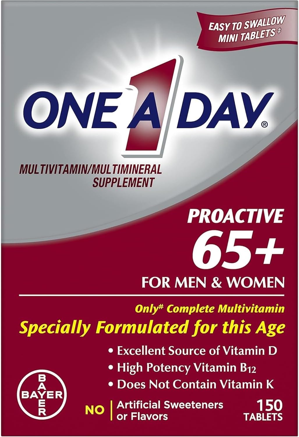 One A Day Proactive 65 Plus Multivitamin, 150 Tablets - görsel 1
