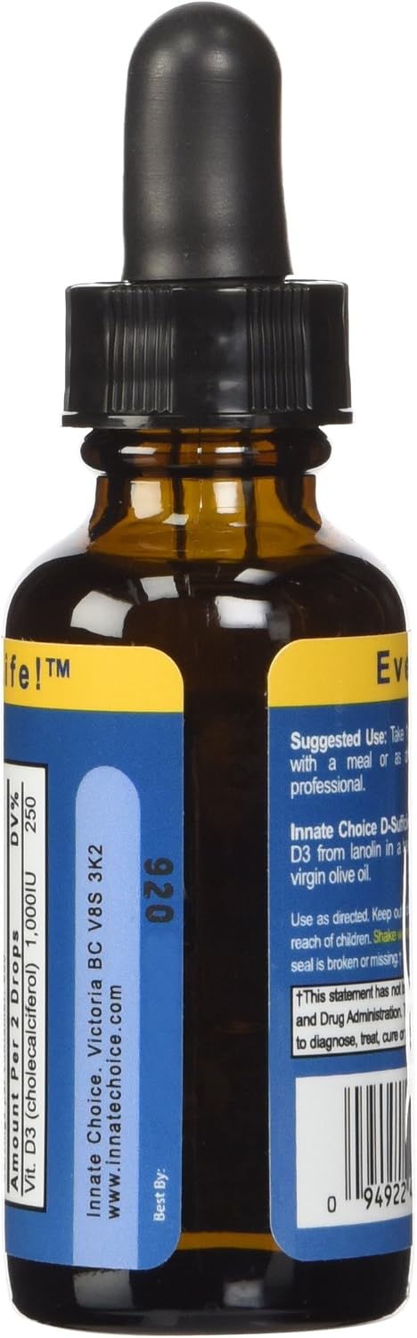 Innate Choice D Sufficiency Liquid Vitamin D3, 30 mL (500 IU per Drop) - görsel 3