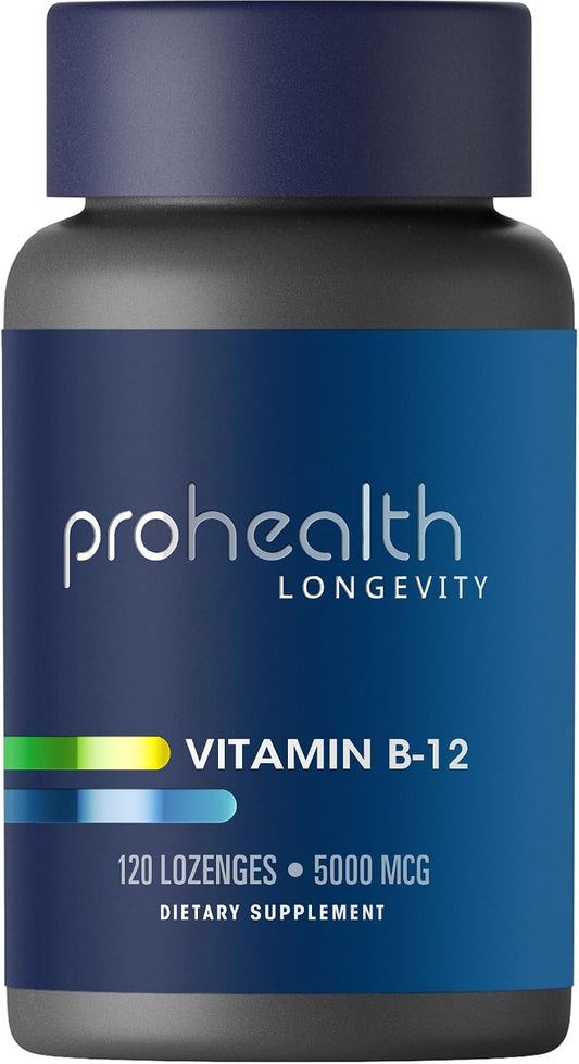 ProHealth Longevity Vitamin B12 - – 5,000 mcg of methylcobalamin (bioactive vitamin B12) per lozenge – Image 1