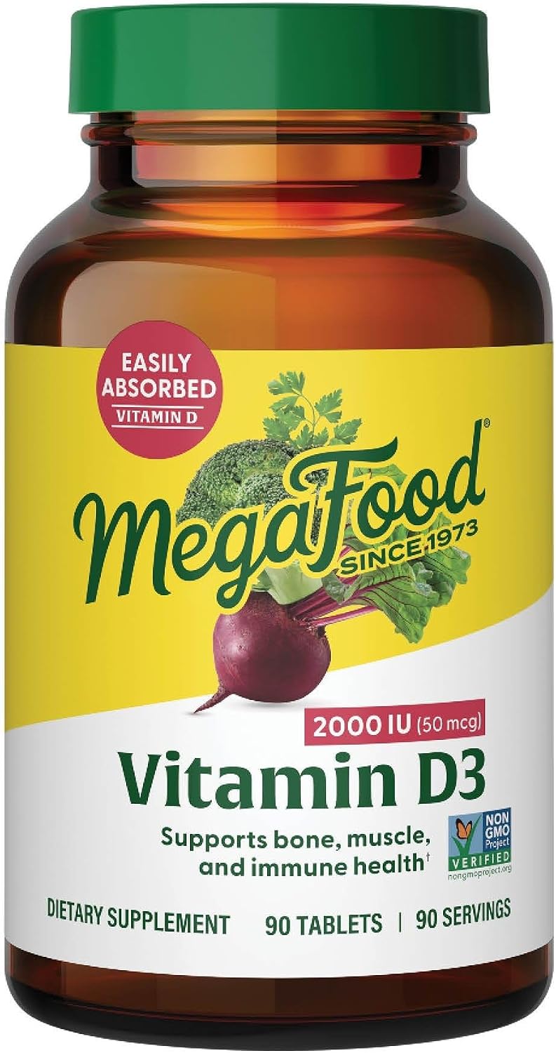 MegaFood Vitamin D3 2000 IU - 90 Tablets - görsel 1
