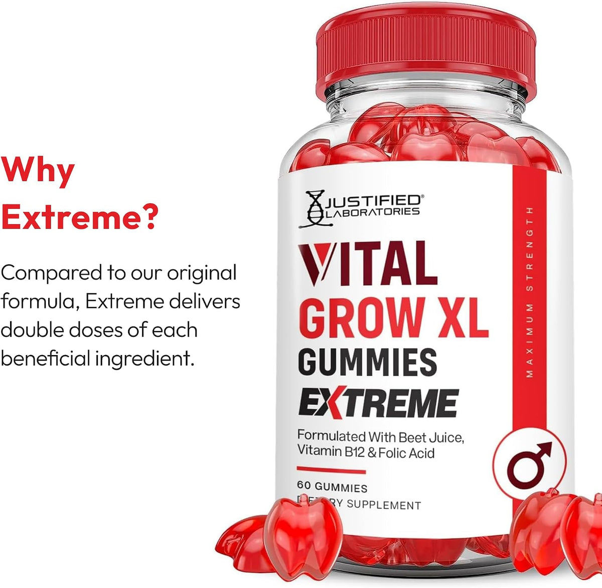Justified Laboratories Vital Grow XL Gummies – Older adults: Age-related decline in stomach acid can reduce B12 – Image 6