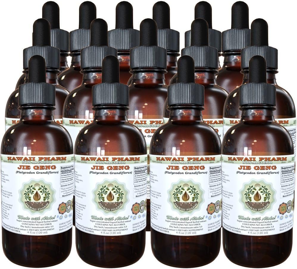 Jie Geng Alcohol-Free Liquid Extract, Platycodon Root Glycerite – Hawaii Pharm (15 x 118 ml) - görsel 1