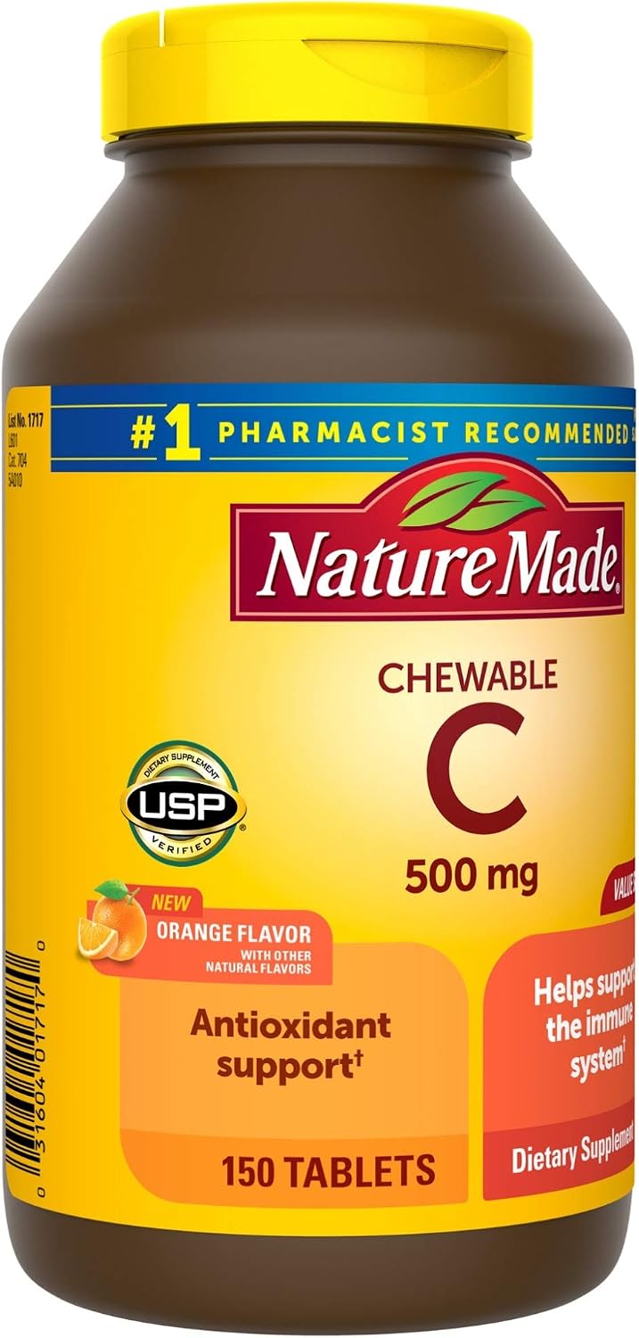 Nature Made Chewable Vitamin C 500 mg Tablets, 150 Pack - görsel 8