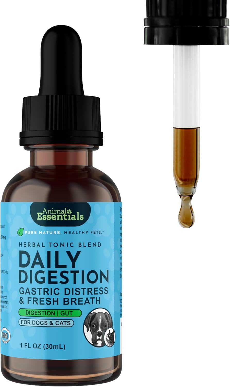 Animal Essentials Fresh Breath & Daily Digestion Supplement for Dogs & Cats, 60 mL - Organic Ginger & Mint, Alcohol Free - görsel 10