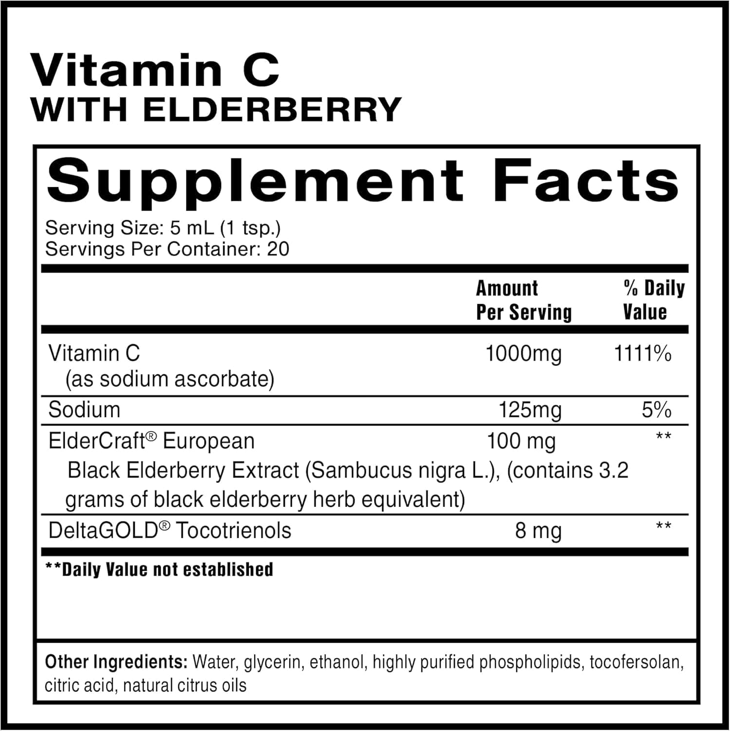 Quicksilver Scientific Liposomal Vitamin C + Elderberry - 1000mg with Superior Absorption Technology & Tocotrienols - Antioxidant & Immune Support Tonic (100ml) - görsel 2